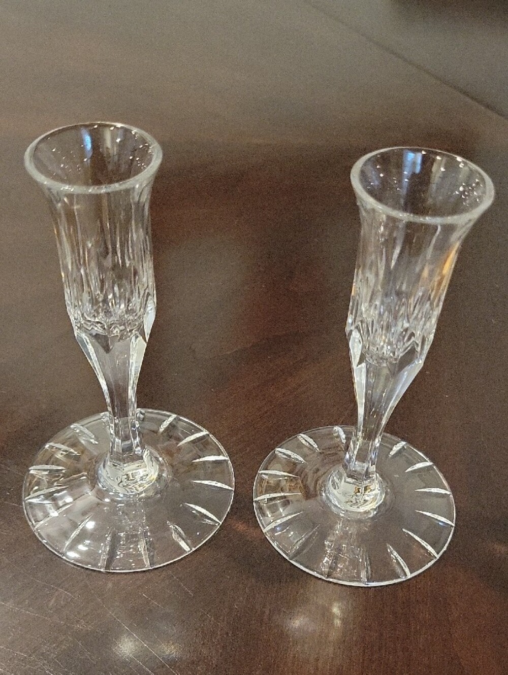 Pair of Tulip Taper Crystal Candle Holders - Picture 2 of 3